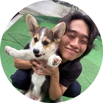 社員と犬
